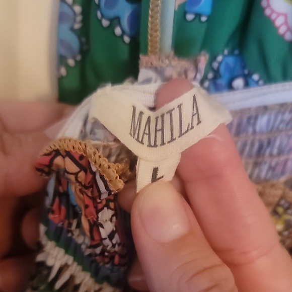 Anthropologie Green and Pink Maxi Dress - Picture 2 of 10